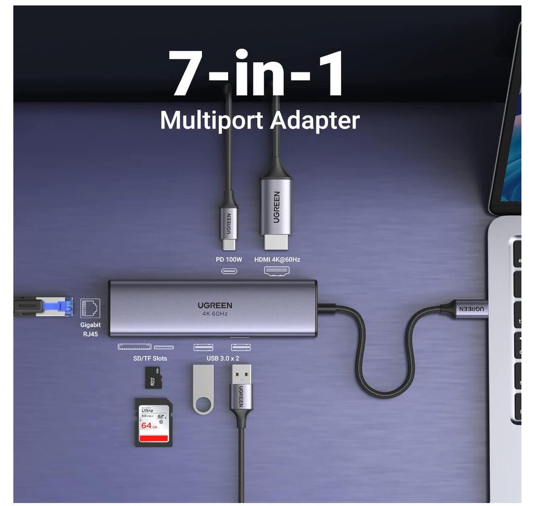 Revodok Hub 7-in-1 Multiport Adapter Gigabit Ethernet