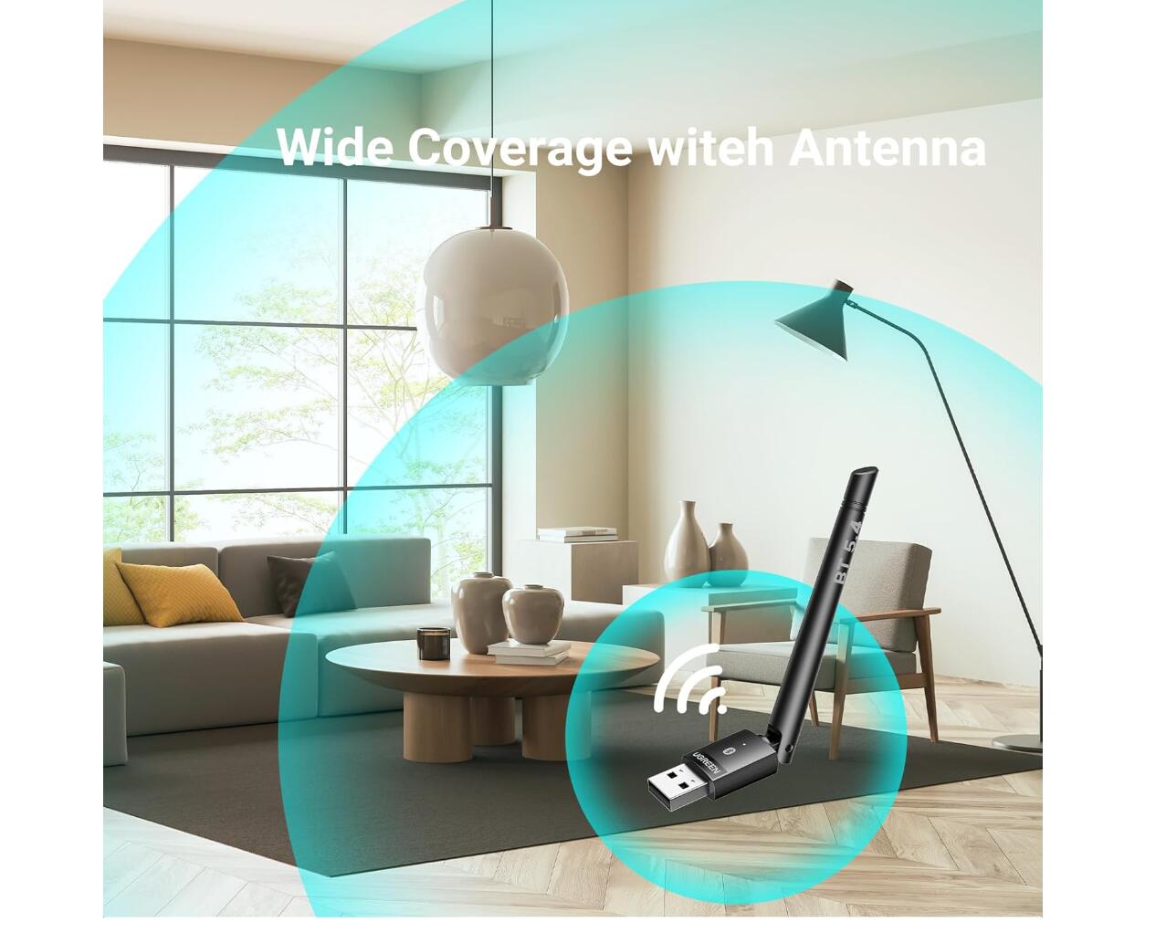 Rotatable Antenna High-Fidelity Audio Bluetooth 5.4 Adapter