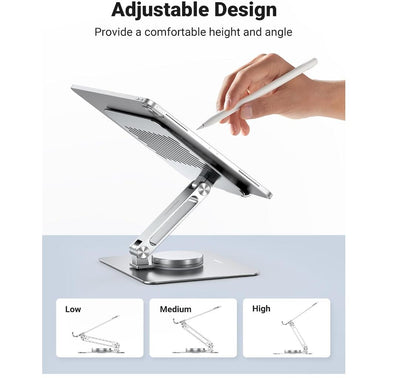 Rotating Tablet Stand Holder Adjustable Base Dock Aluminum Foldable