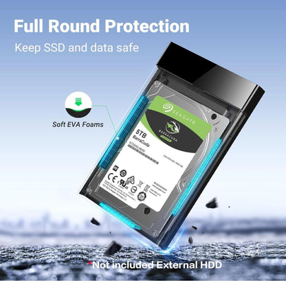 SSD HDD Hard Drive Enclosure USB-C 5Gbps Transfer Accelerated UASP