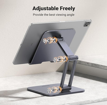 Tablet Stand Holder Desk Adjustable 2-Arm Multi-Angle Foldable Dock