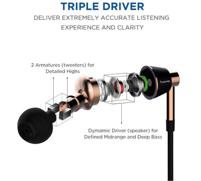 Triple Driver Earphone Hi-Res with Remote High Solution