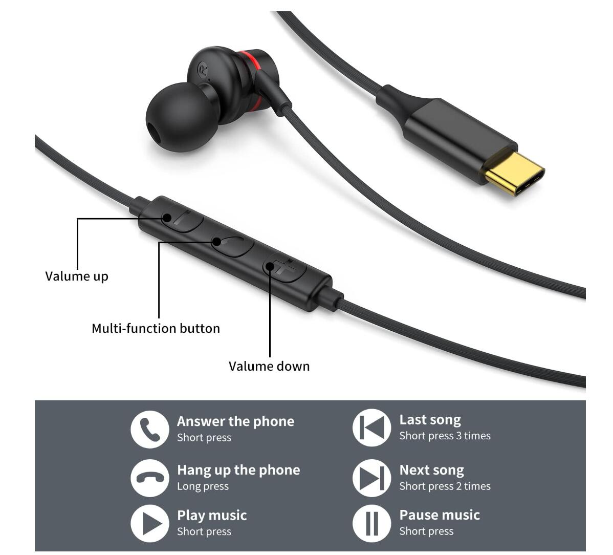 Type-C to Earphone Magnetic Noise Canceling with Microphone