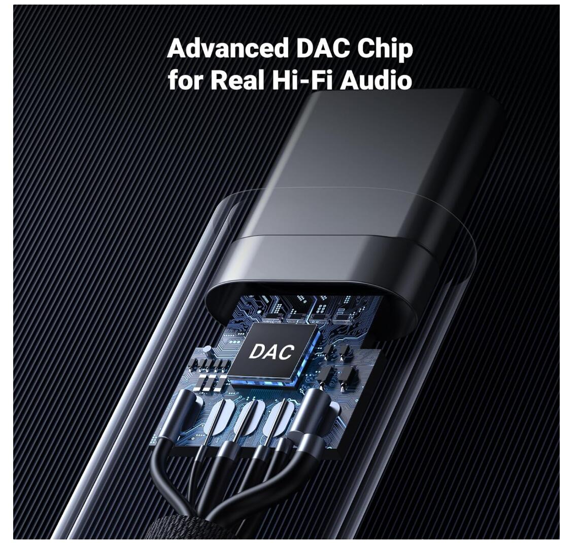 USB-C to 3.5mm Audio Adapter Hi-Res 32bit/384KHz Dongle HiFi