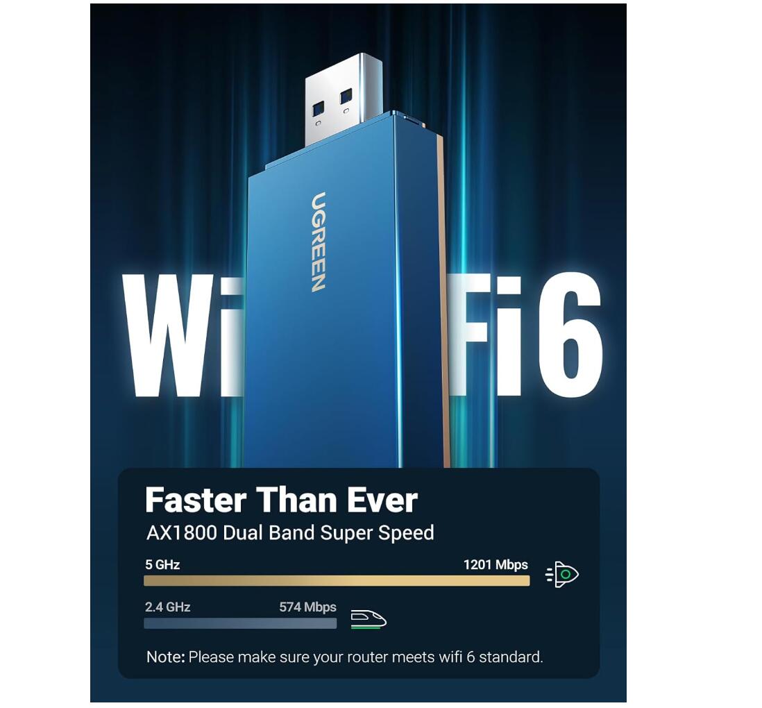 WiFi Adapter AX1800 1800Mbps 5G 2.4G USB 3.0