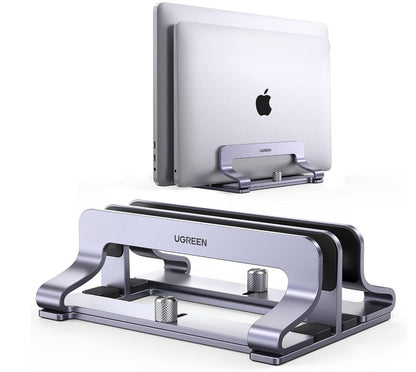 Vertical Dual Laptop Stand Desk Holder Aluminum Dock