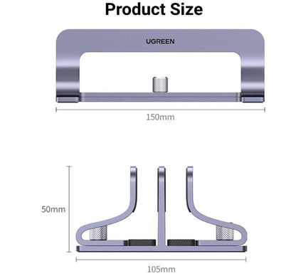 Vertical Dual Laptop Stand Desk Holder Aluminum Dock