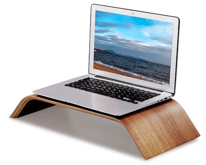 Walnut Wood Desktop Monitor Laptop Stand Heighen Dock Holder