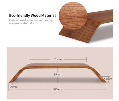 Walnut Wood Desktop Monitor Laptop Stand Heighen Dock Holder