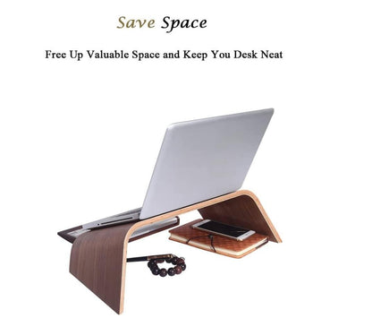 Walnut Wood Laptop Stand Tray Gradient Oblique Holder