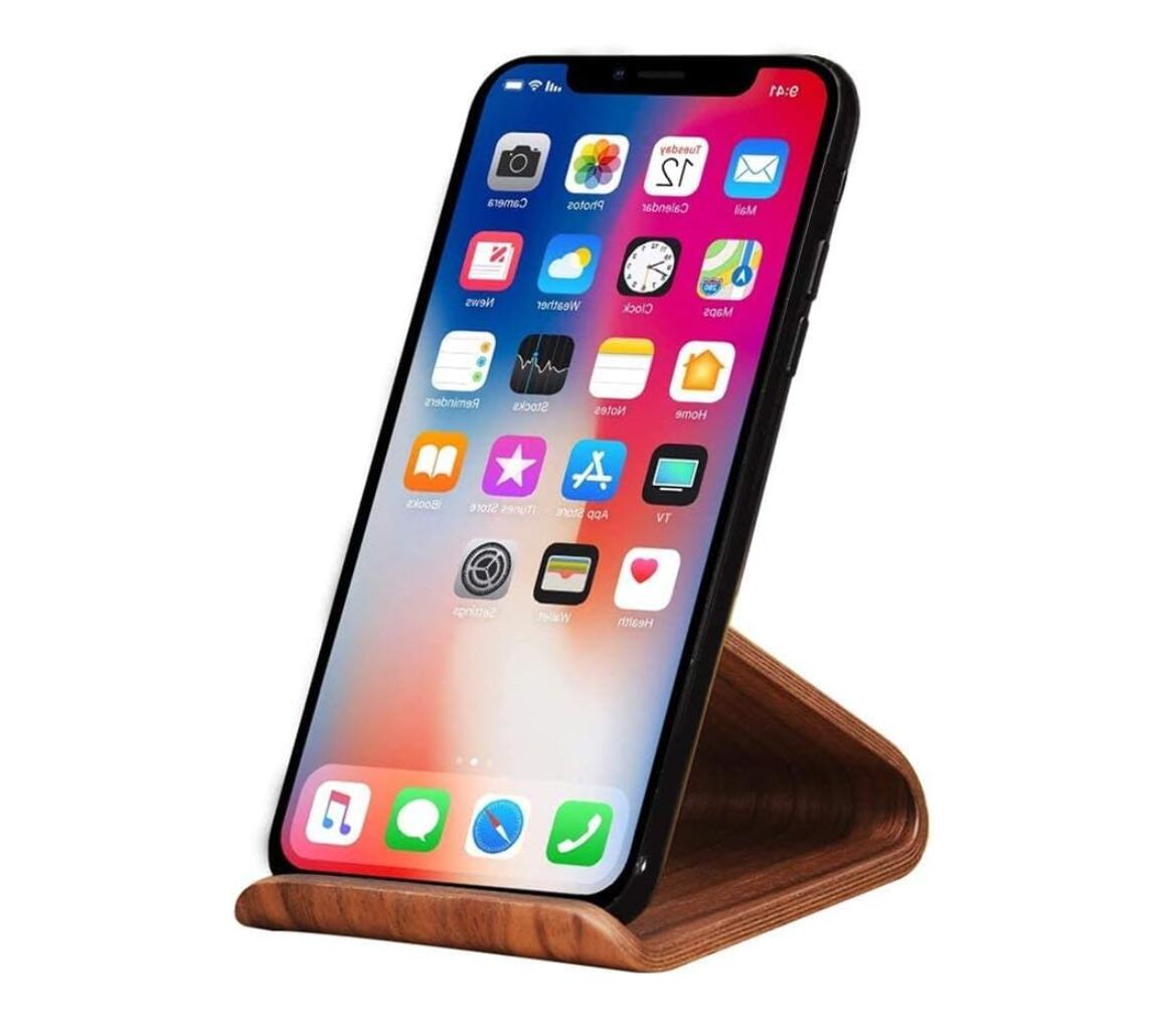 Walnut Wood Phone Stand Cradle Dock Holder Switch Multi-Angle