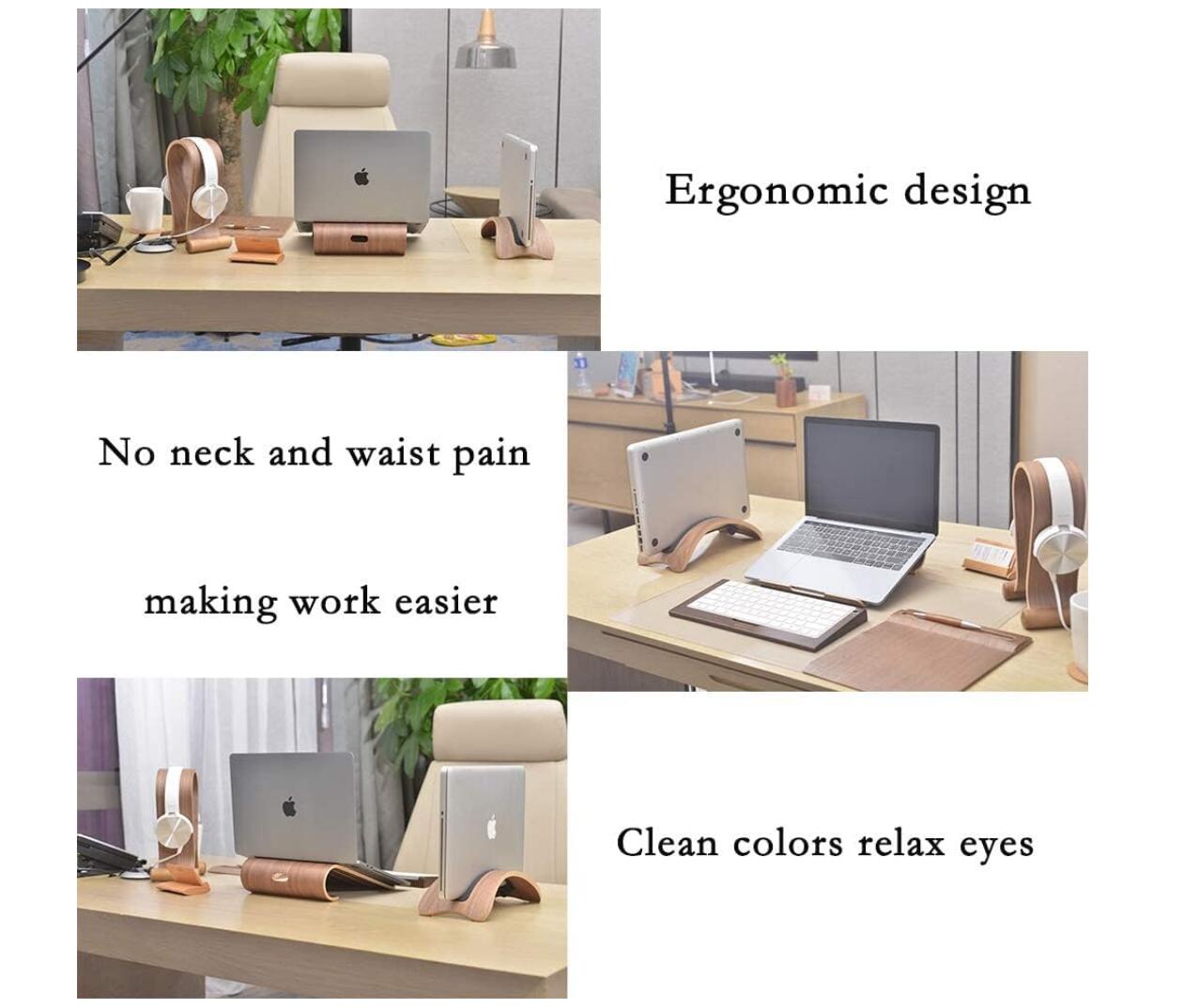 Walnut Wood Tablet Laptop Stand Radiation Shelf Holder