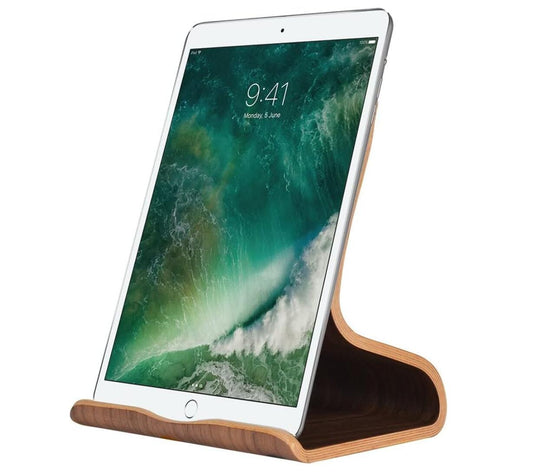 Walnut Wood Tablet Stand Desk Dock Holder Sitting Multi-angle