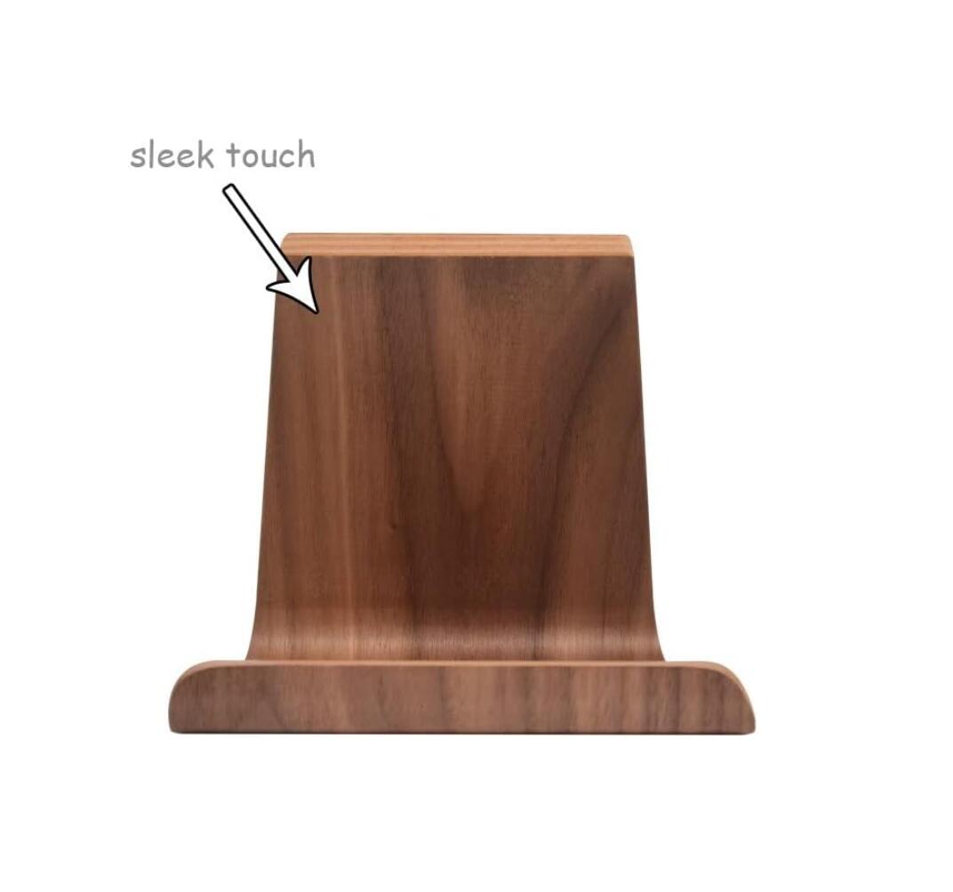 Walnut Wood Tablet Stand Desk Kitchen Holder Dock Exquisite