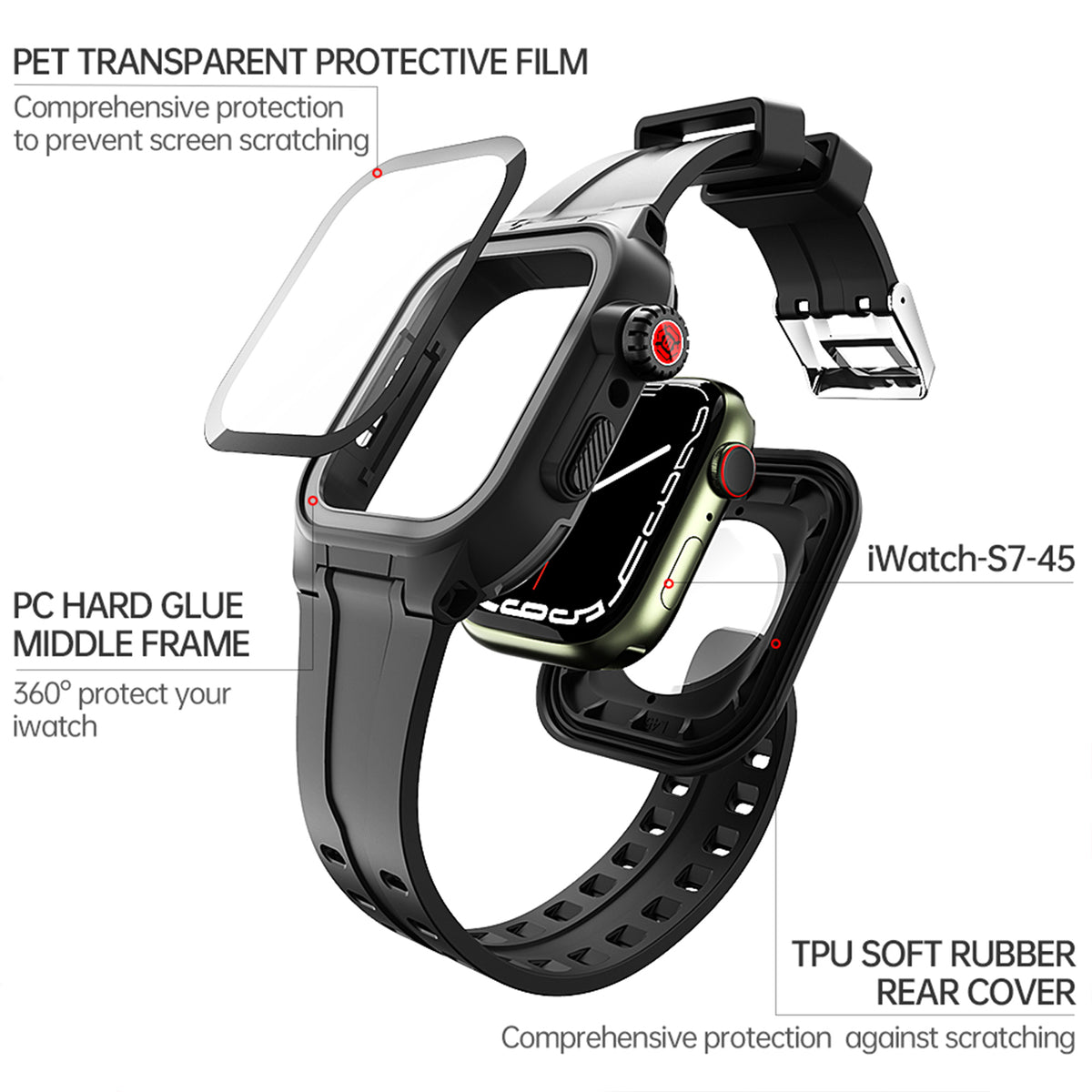 Ultramarine Technology with Waterproof Watch Case with Silicone Band | Protection & Performance