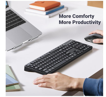 Wireless Keyboard 2.4Ghz with Mouse USB Receiver Ergonomic Slient