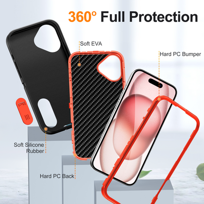 Defender iPhone 16 Plus Case Rotating Ring Stand