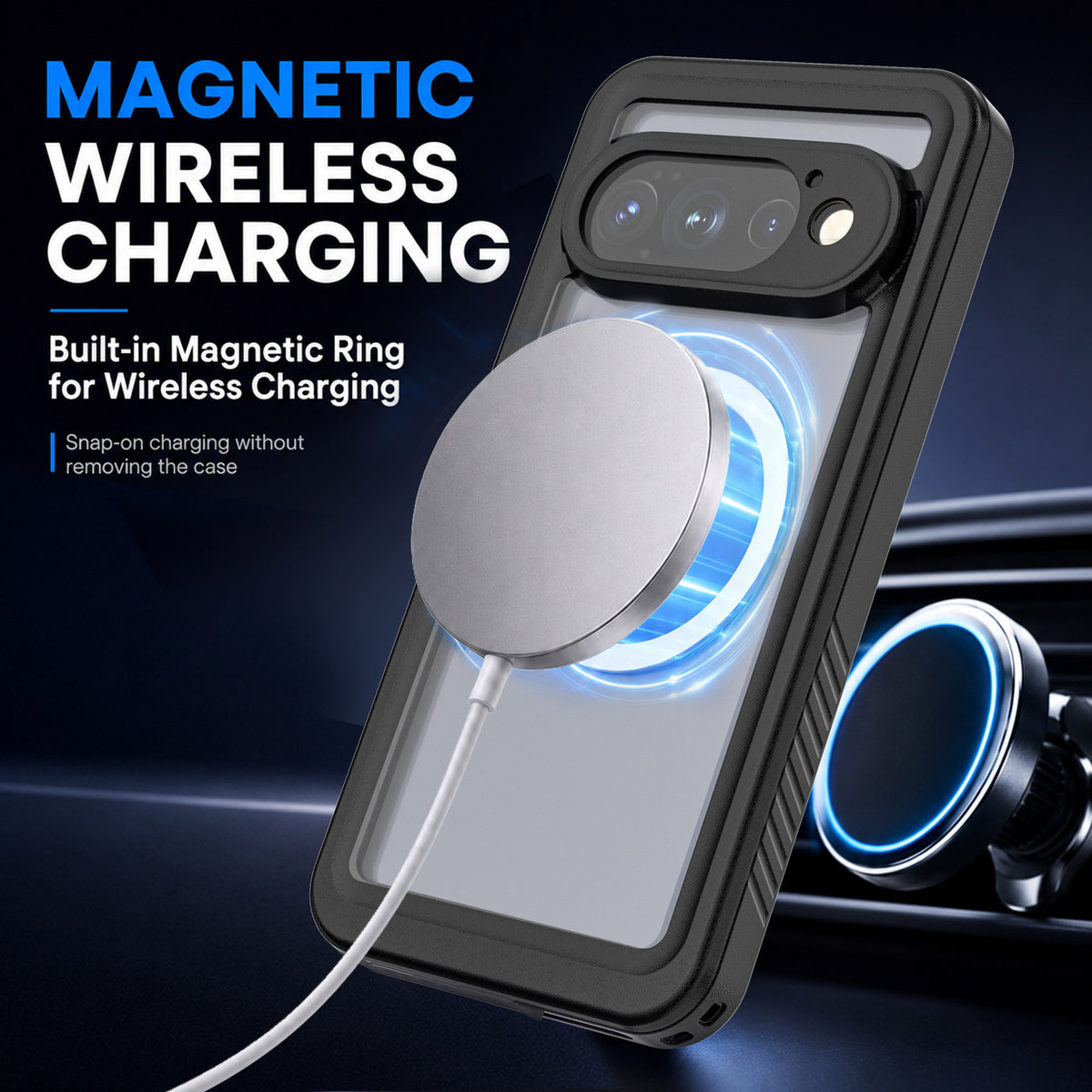 Ultramarine Technology with All-Weather Armored Phone Case with MagSafe for Commuting & Sports