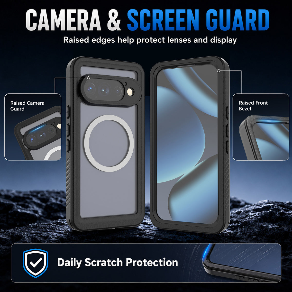 Ultramarine Technology with All-Weather Armored Phone Case with MagSafe for Commuting & Sports