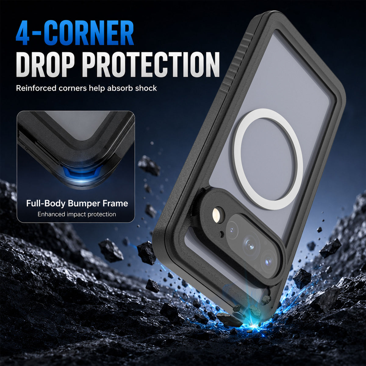 Ultramarine Technology with All-Weather Armored Phone Case with MagSafe for Commuting & Sports