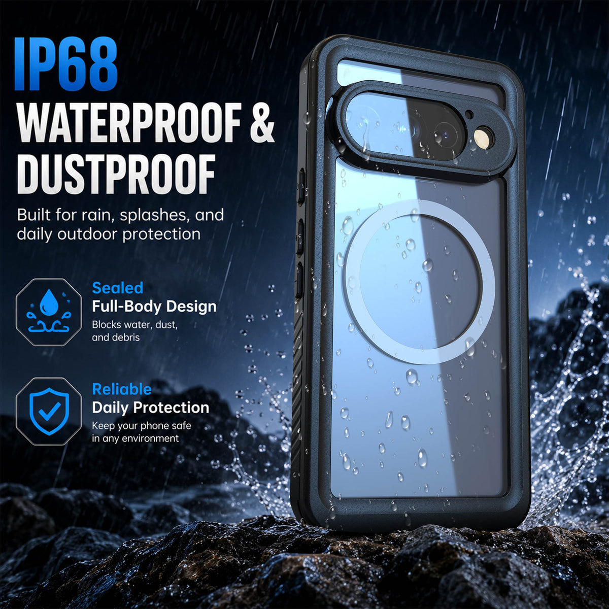 Ultramarine Technology with All-Weather Armored Phone Case with MagSafe for Commuting & Sports