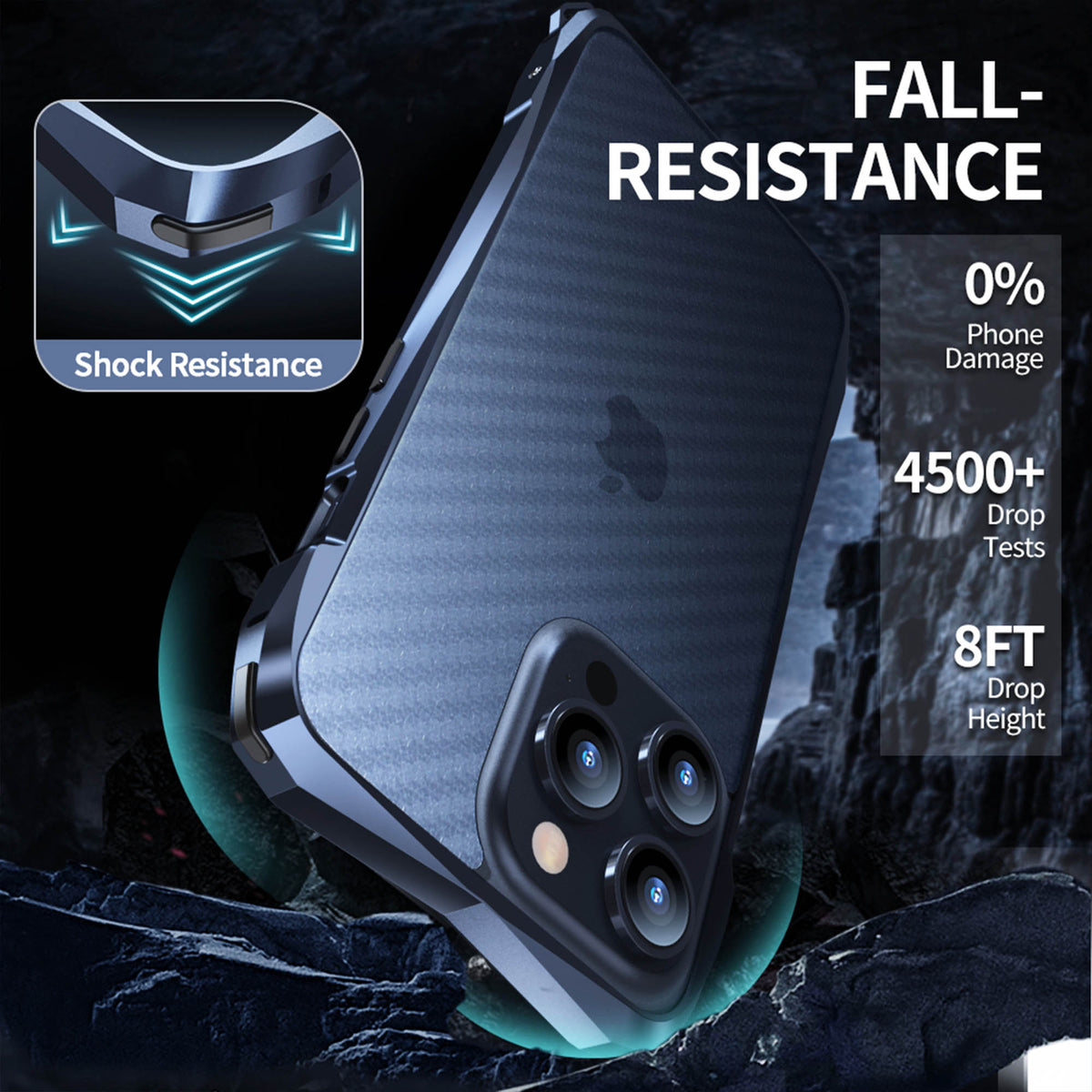 Ultramarine Technology with Aluminum Bumper Phone Case | 8ft Drop Protection & Comfort Grip
