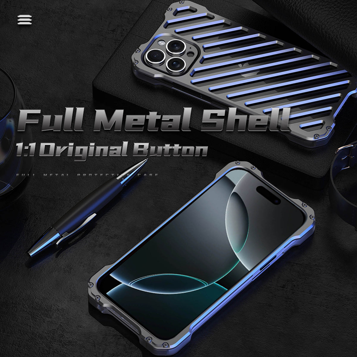 Ultramarine Technology with Aluminum Hollow Phone Case - Anti-fall Rugged Armor Cooling