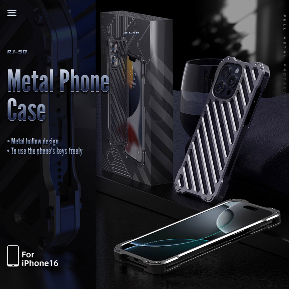 Ultramarine Technology with Aluminum Hollow Phone Case - Anti-fall Rugged Armor Cooling