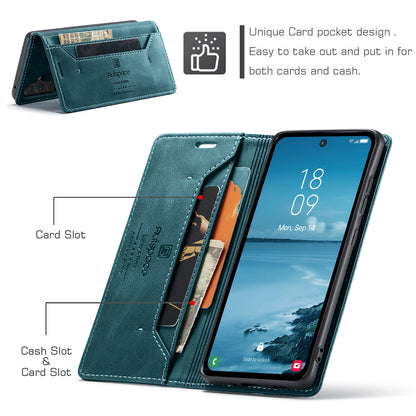 Luxury Retro Leather Galaxy A15 Case Magnetic Buckle RFID