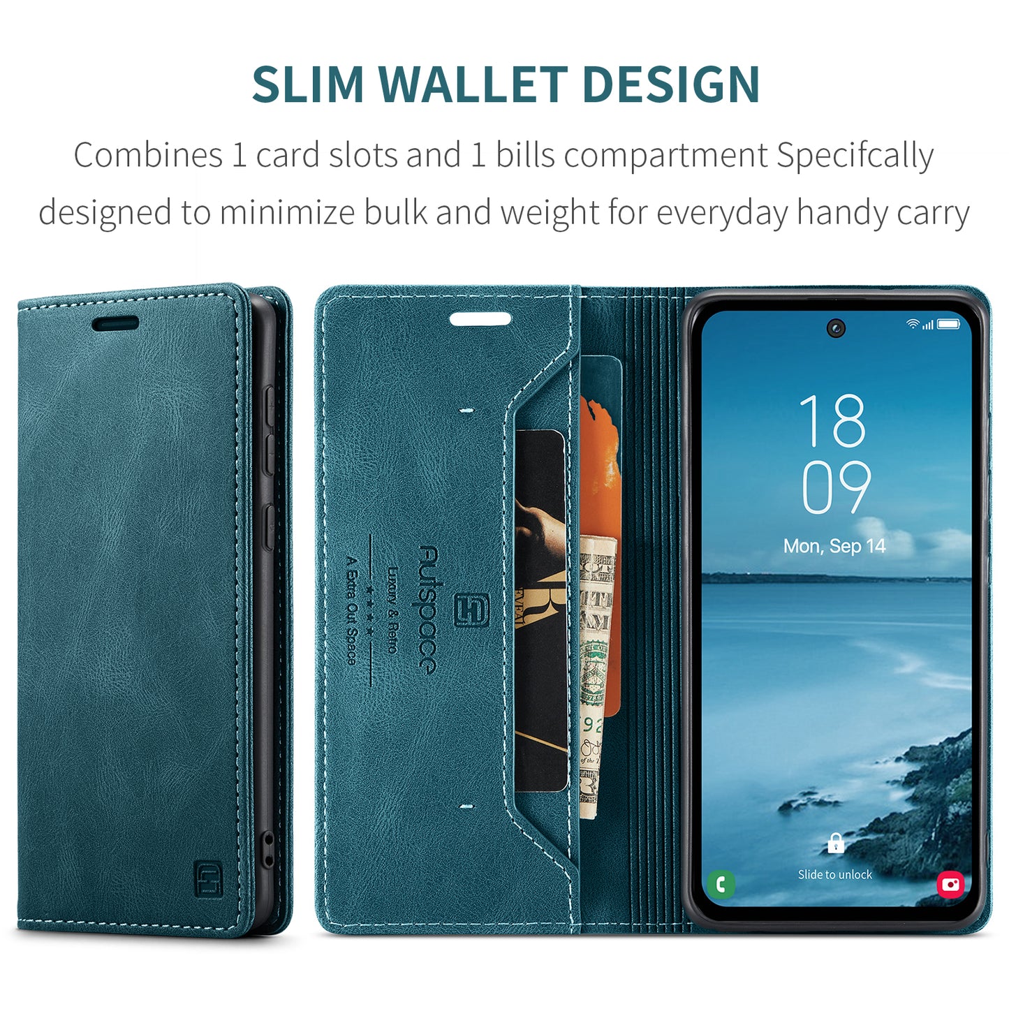 Luxury Retro Leather Galaxy A15 Case Magnetic Buckle RFID