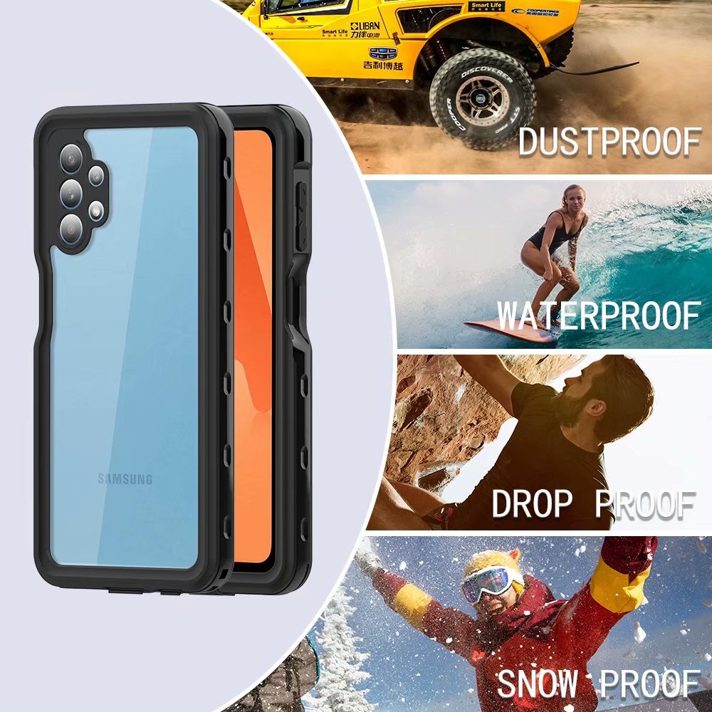 Burst Slim Swimming Waterproof Galaxy A32 Case Clear