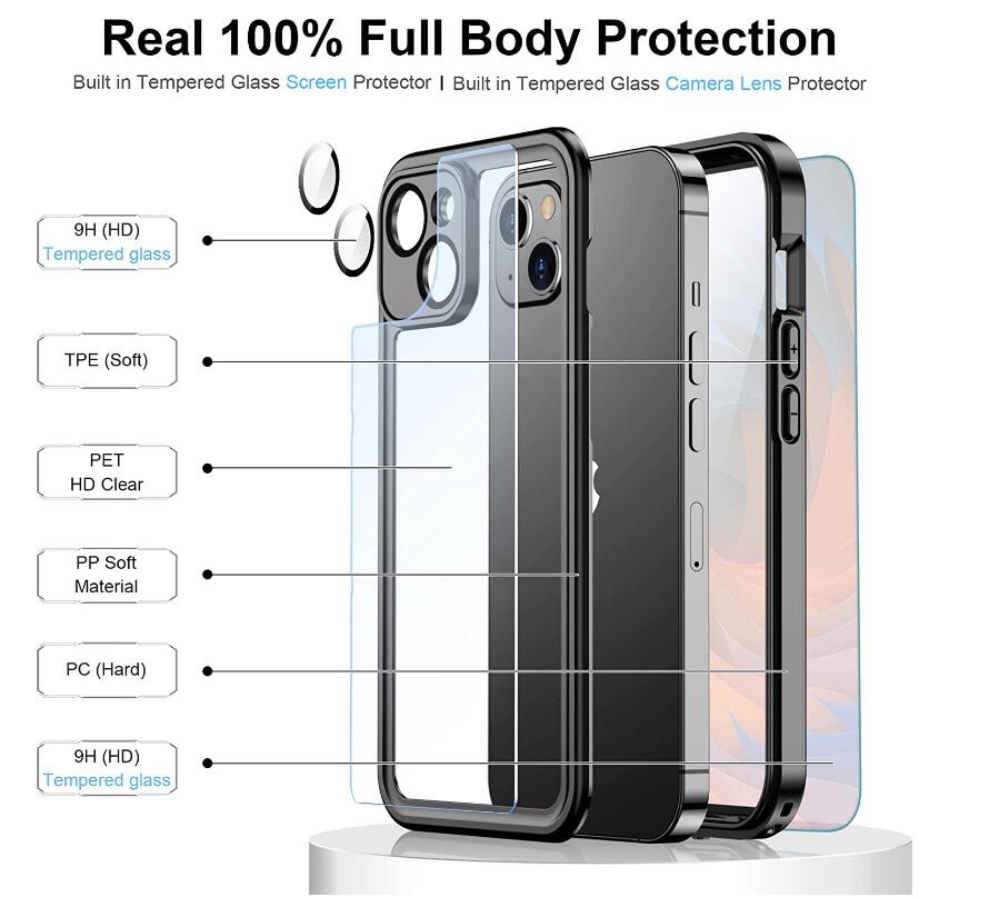 Burst Slim Swimming Waterproof iPhone 14 Plus Case Clear