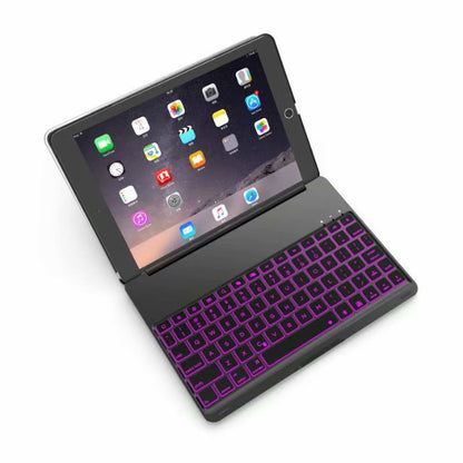 Aluminum Clamshell Keyboard Apple iPad 7 Case Backlit Book Stand