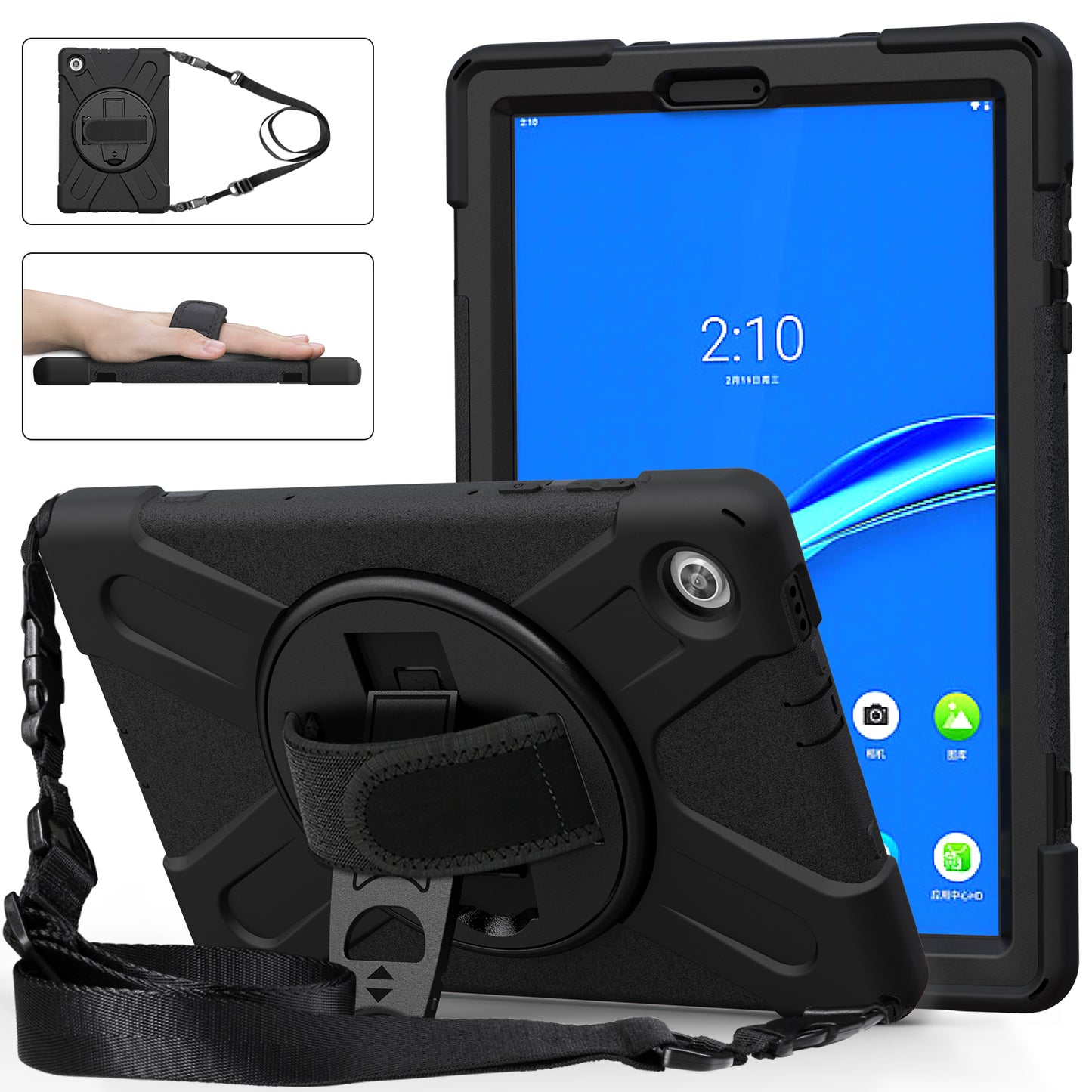 Pirate King Lenovo Tab M10 HD (2020) Case 360 Rotating Stand Hand