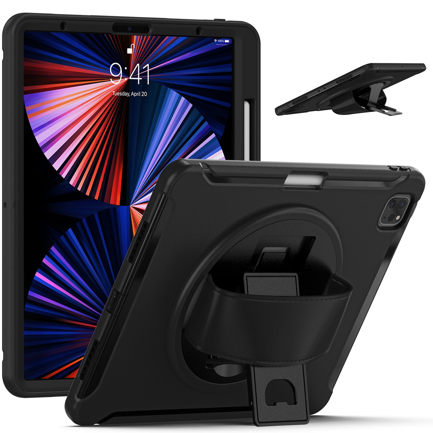 Spider Man iPad Pro 12.9 (2018) Case Genuine Leather Hand Strap