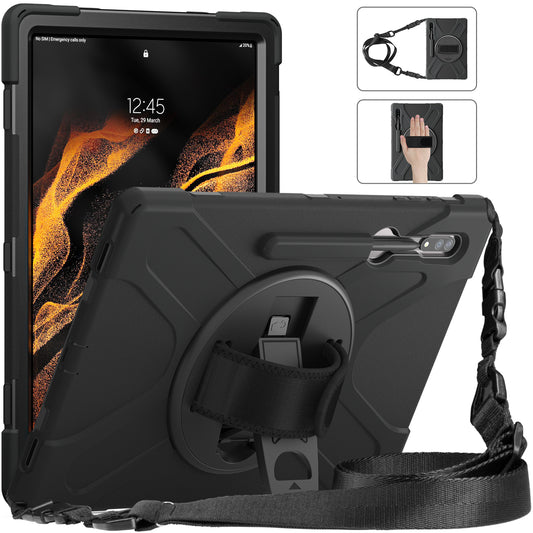 Pirate King Galaxy Tab S8 Ultra Case 360 Rotating Stand Hand Shoulder