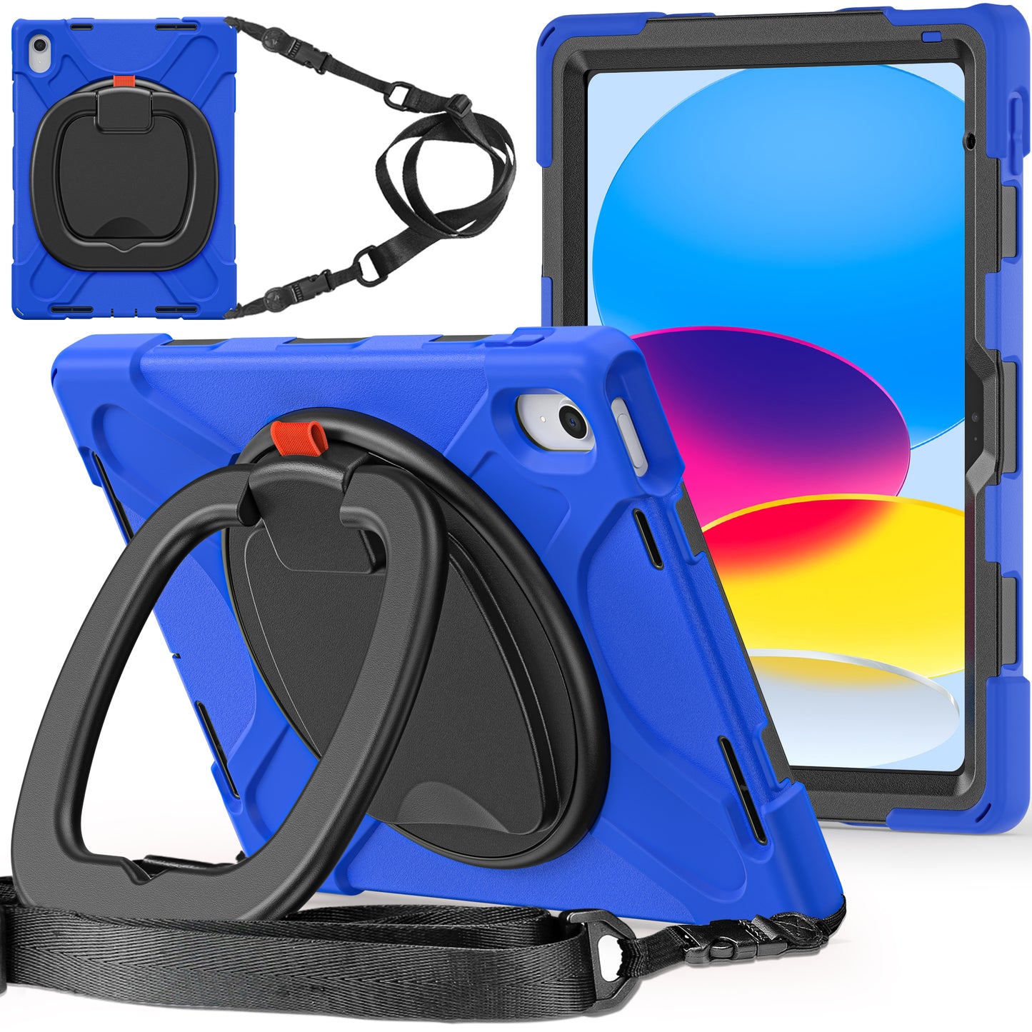 Pirate Box Apple iPad 10 Case Hook Stand Rotating Hand Shoulder Strap