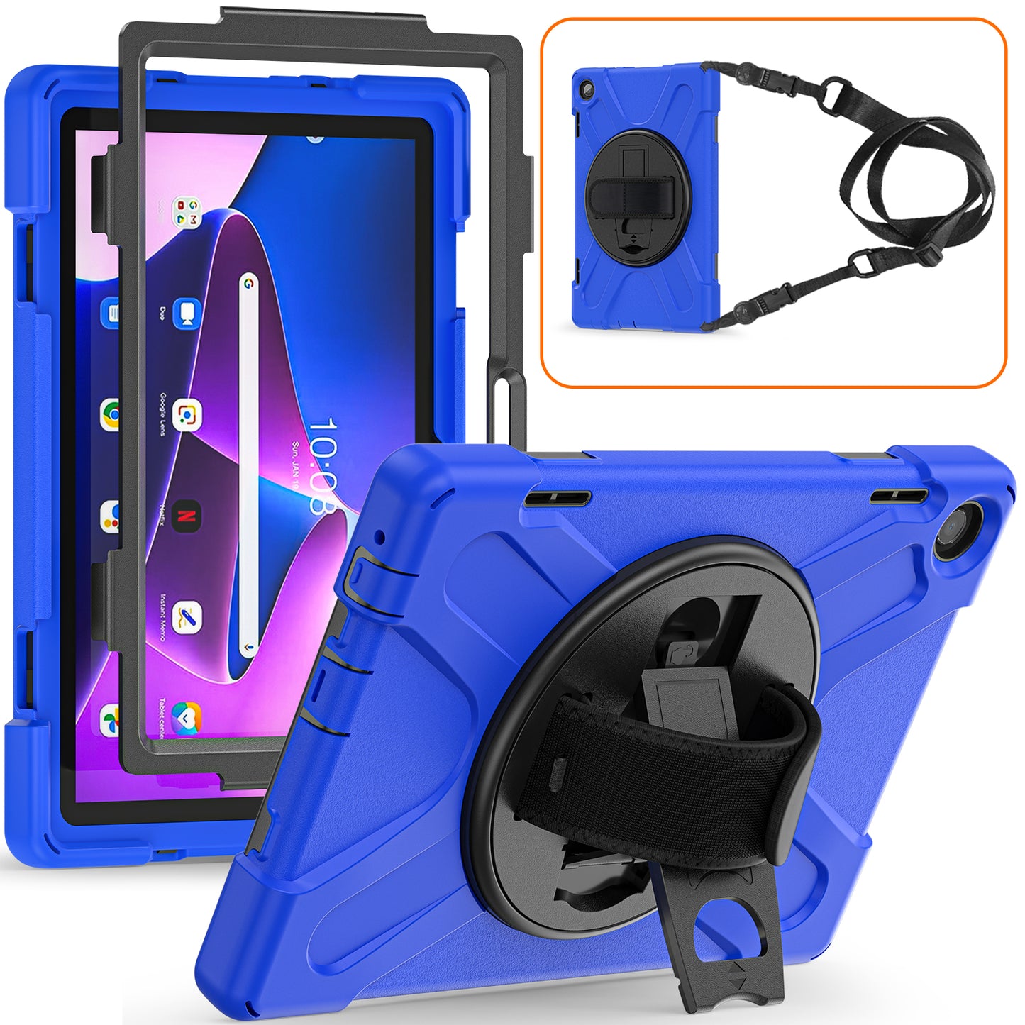 Pirate King Lenovo Tab M10 (2022) Case 360 Rotating Stand Hand