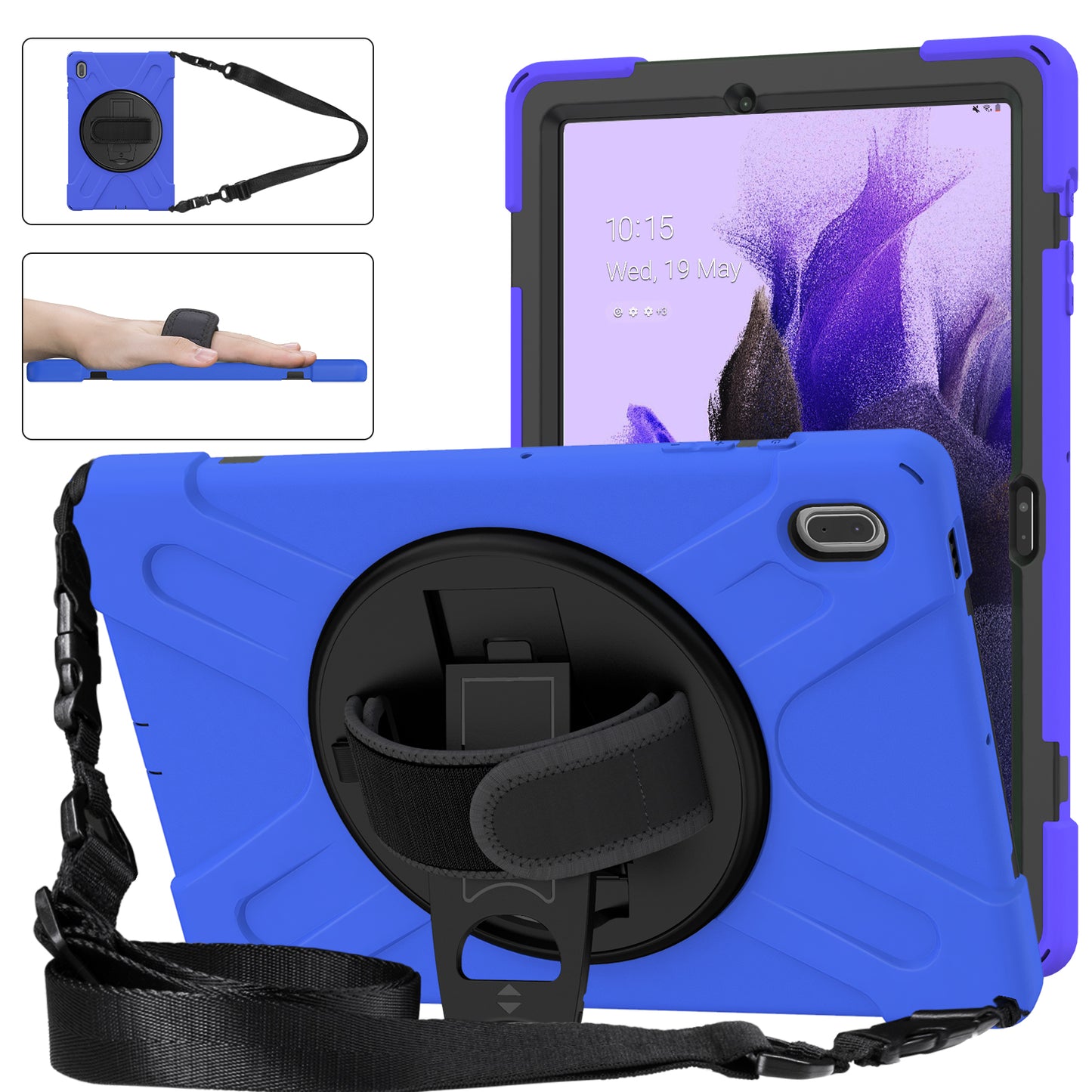 Pirate King Galaxy Tab S7 FE Case 360 Rotating Stand Hand Shoulder