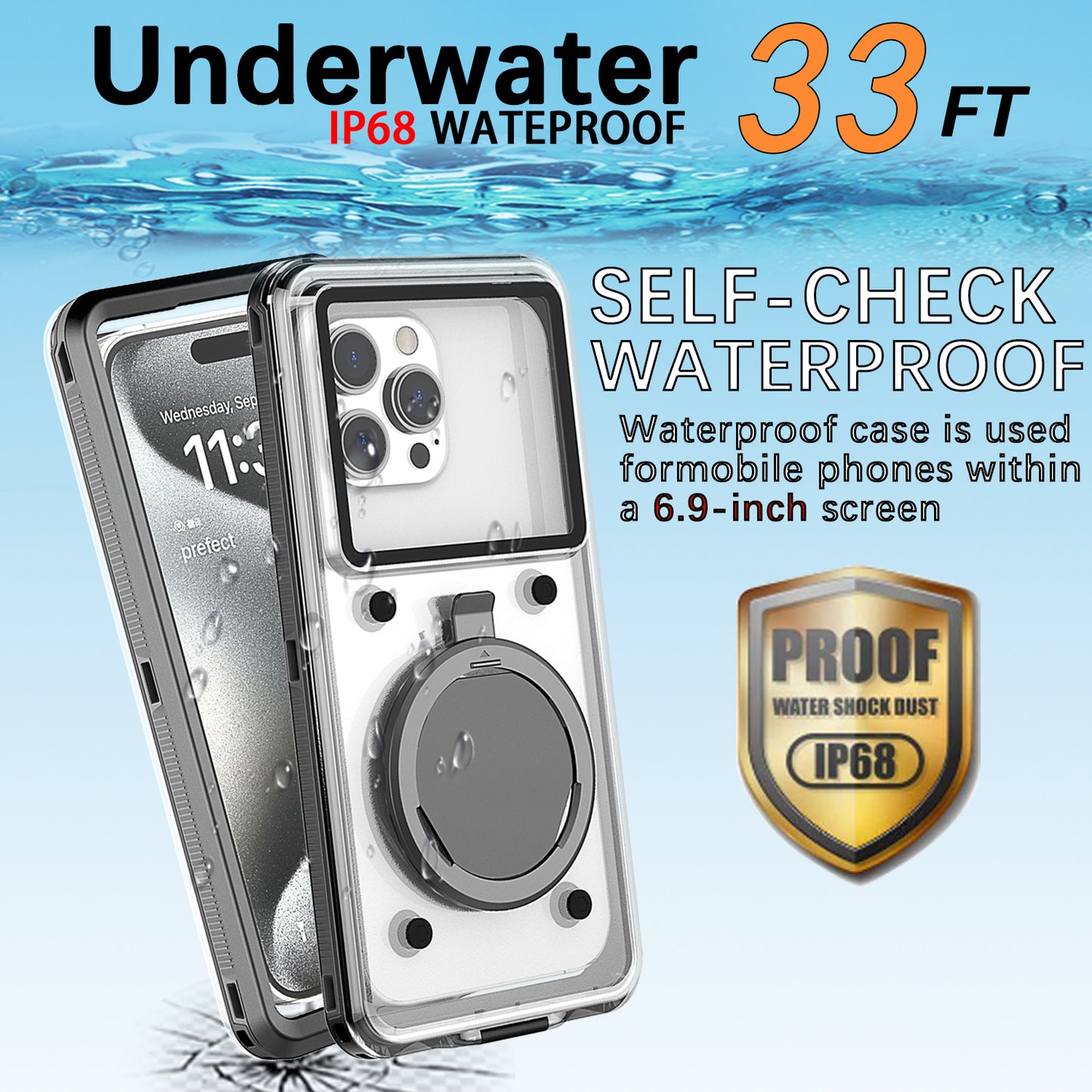 Kickstand Self-check Waterproof Galaxy S20 FE Case Diving 20m/33ft