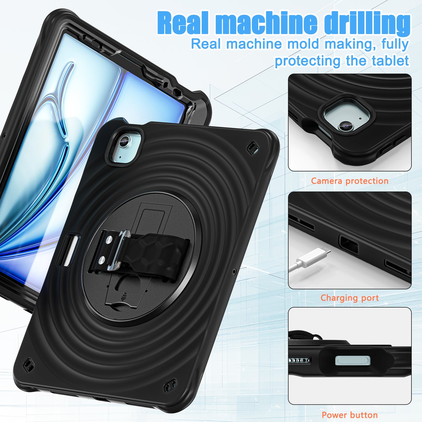 Boeing Handrail iPad Air 5 Case Heavy Duty Shoulder Strap