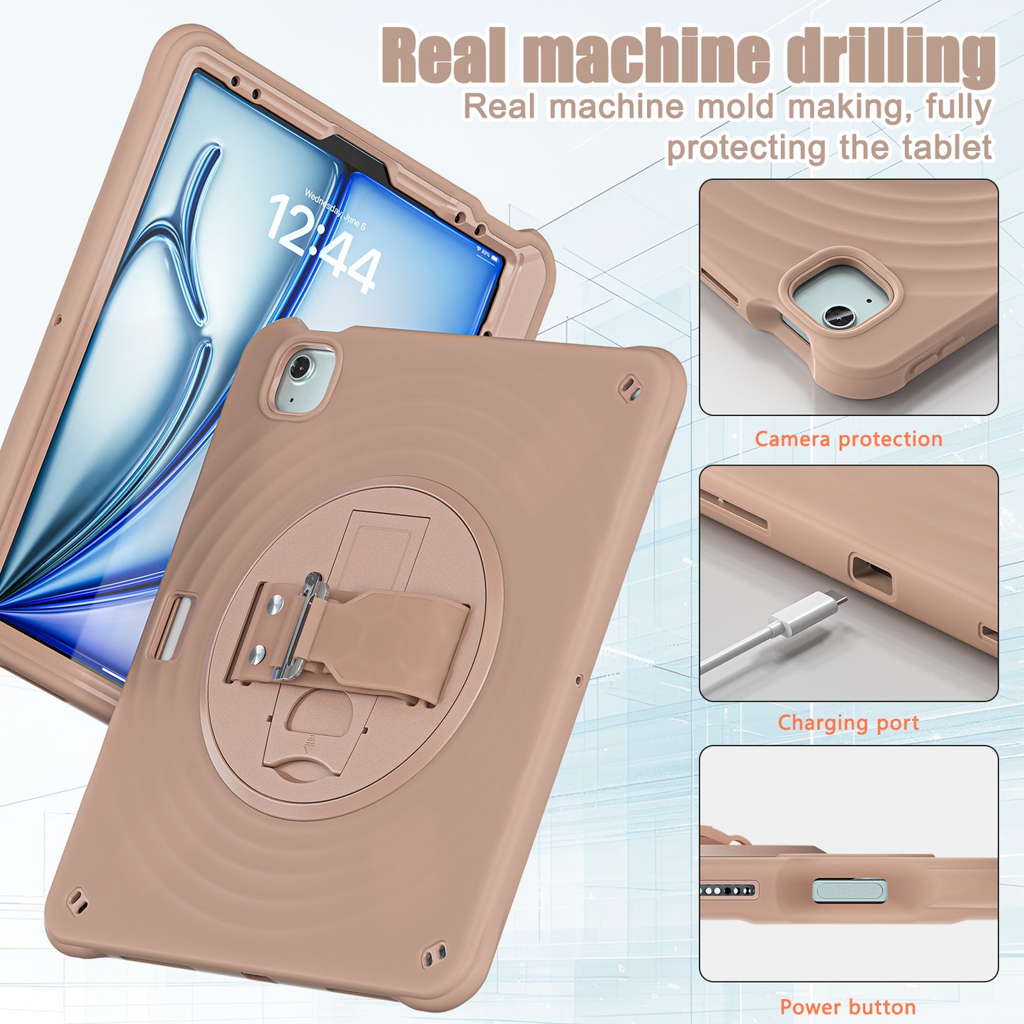 Boeing Handrail iPad Pro 12.9 2018 Case Heavy Duty Shoulder Strap