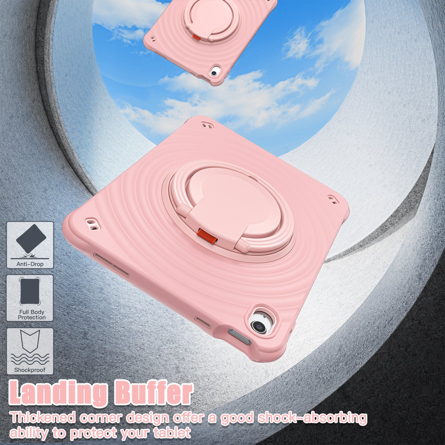 Boeing Hook iPad 10 Case 360 Rotating Shoulder Strap