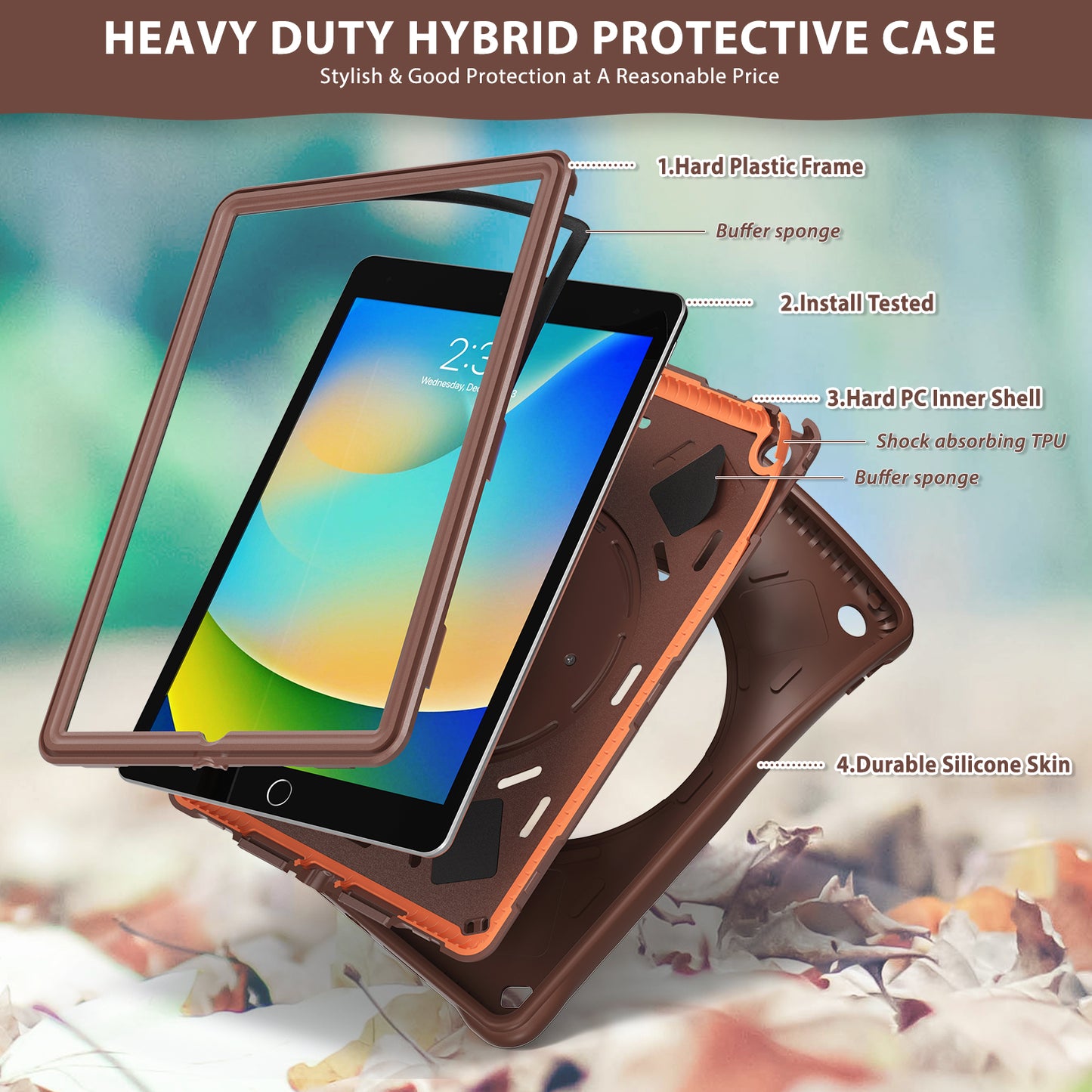 Boeing Hook Apple iPad 9 Case 360 Rotating Shoulder Strap