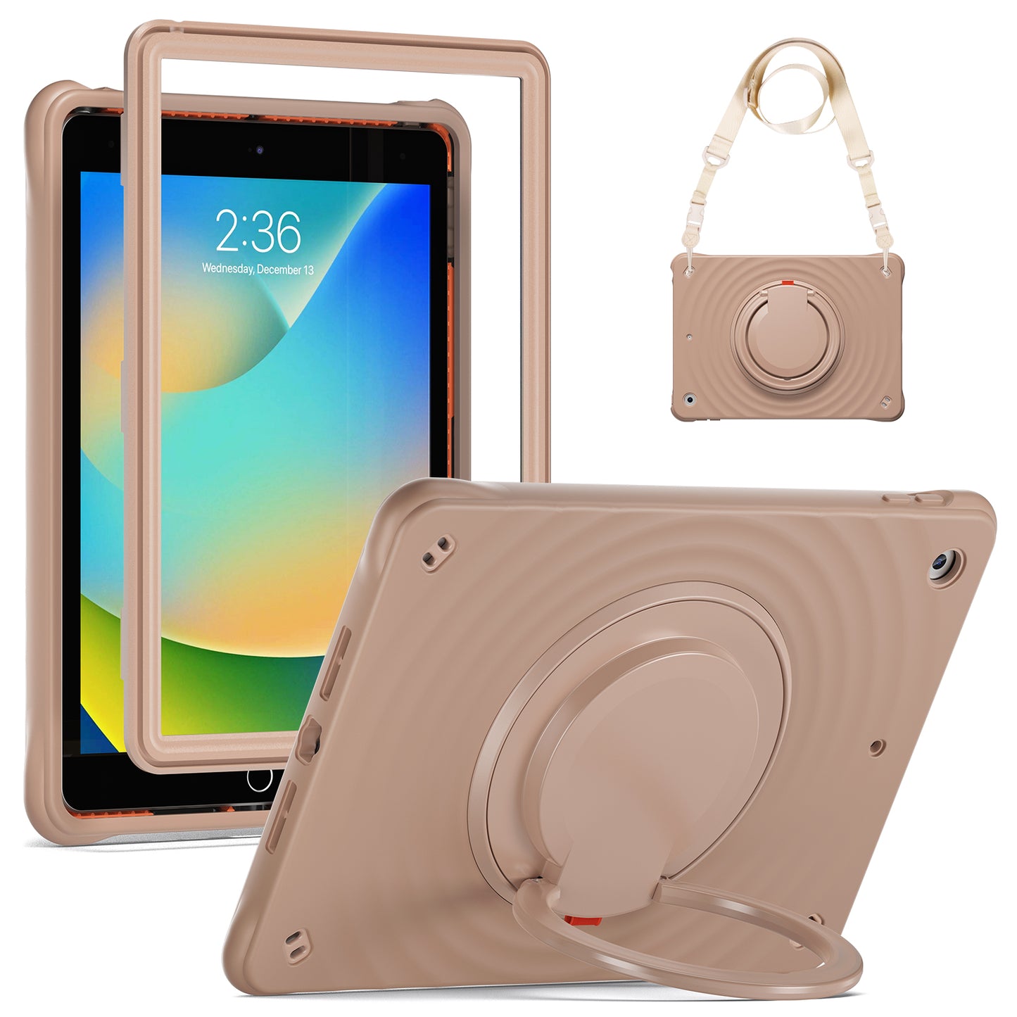 Boeing Hook Apple iPad 9 Case 360 Rotating Shoulder Strap