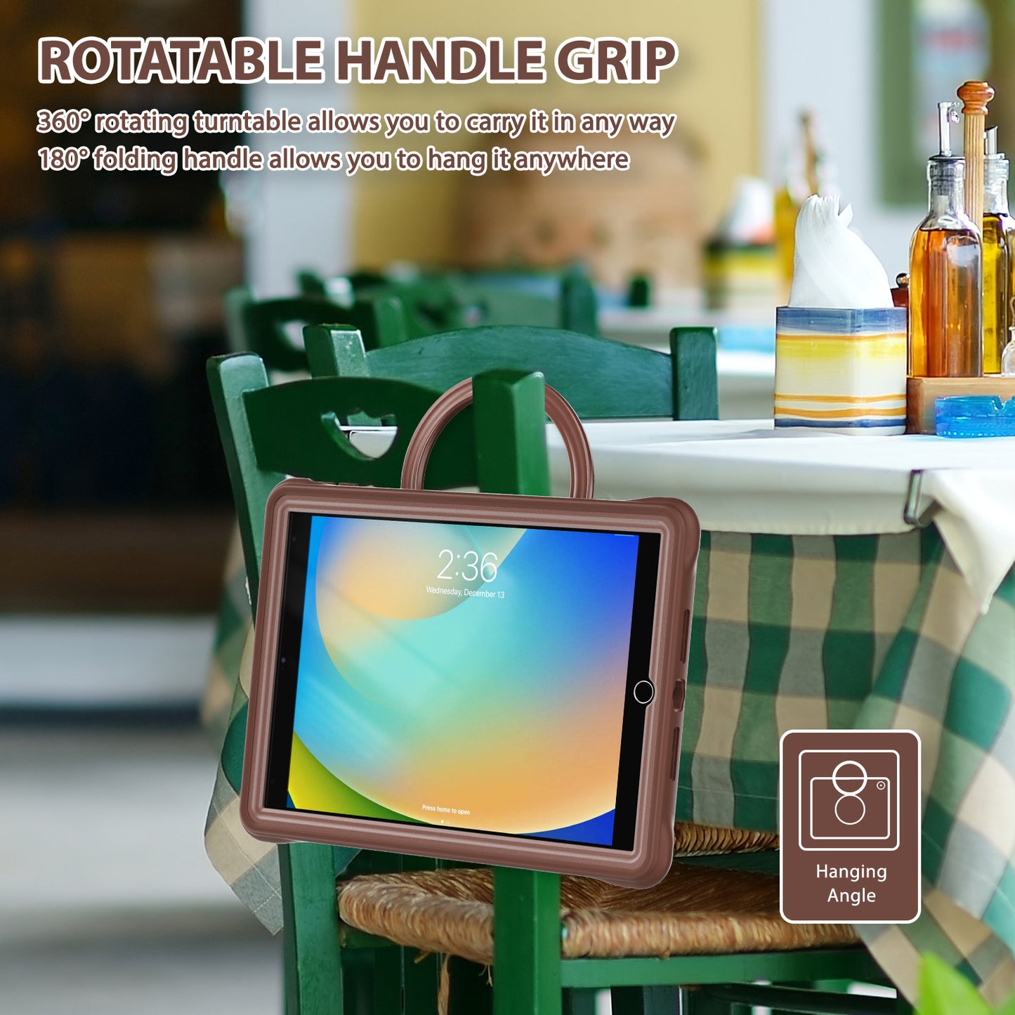 Boeing Hook Apple iPad 9 Case 360 Rotating Shoulder Strap