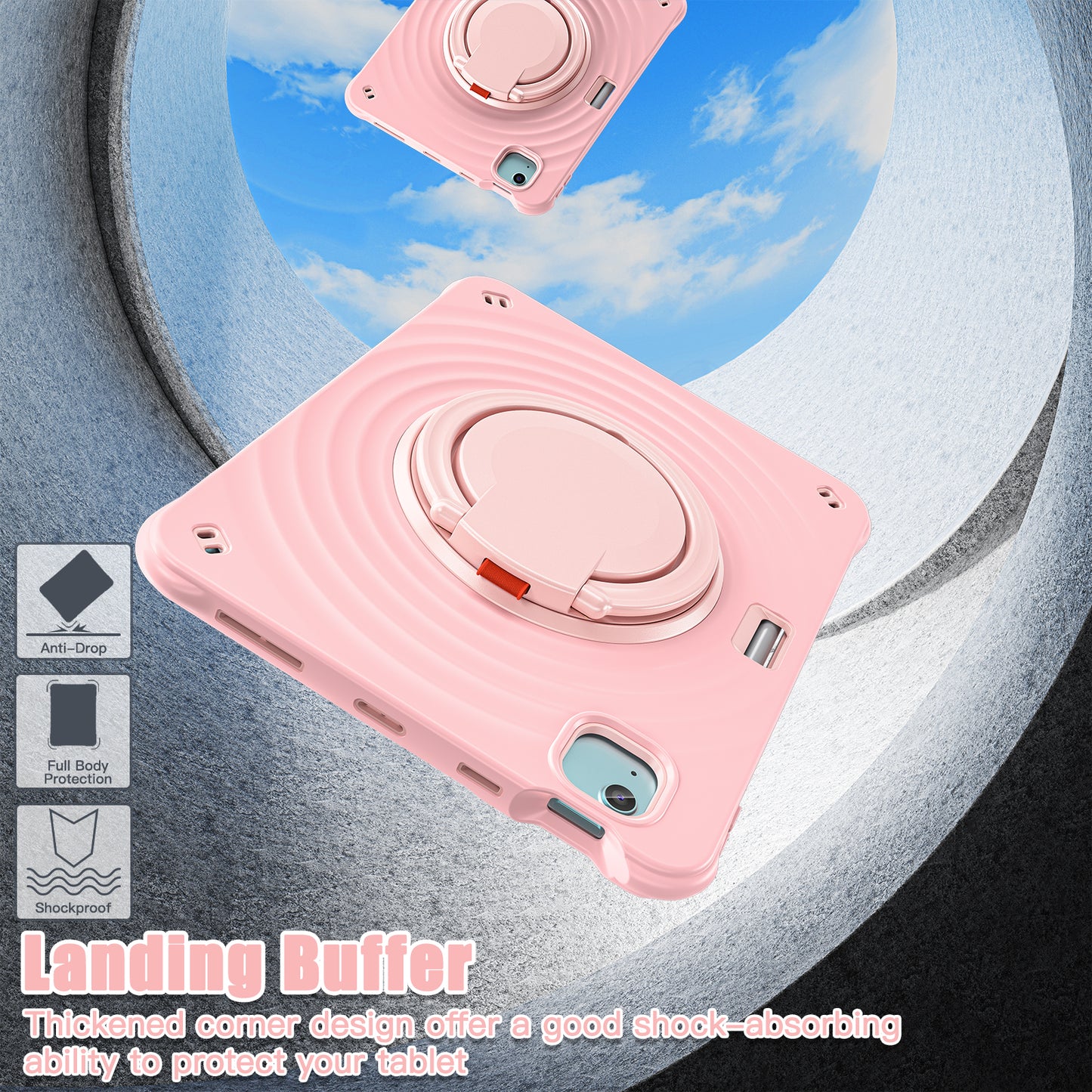 Boeing Hook iPad Air 5 Case 360 Rotating Shoulder Strap