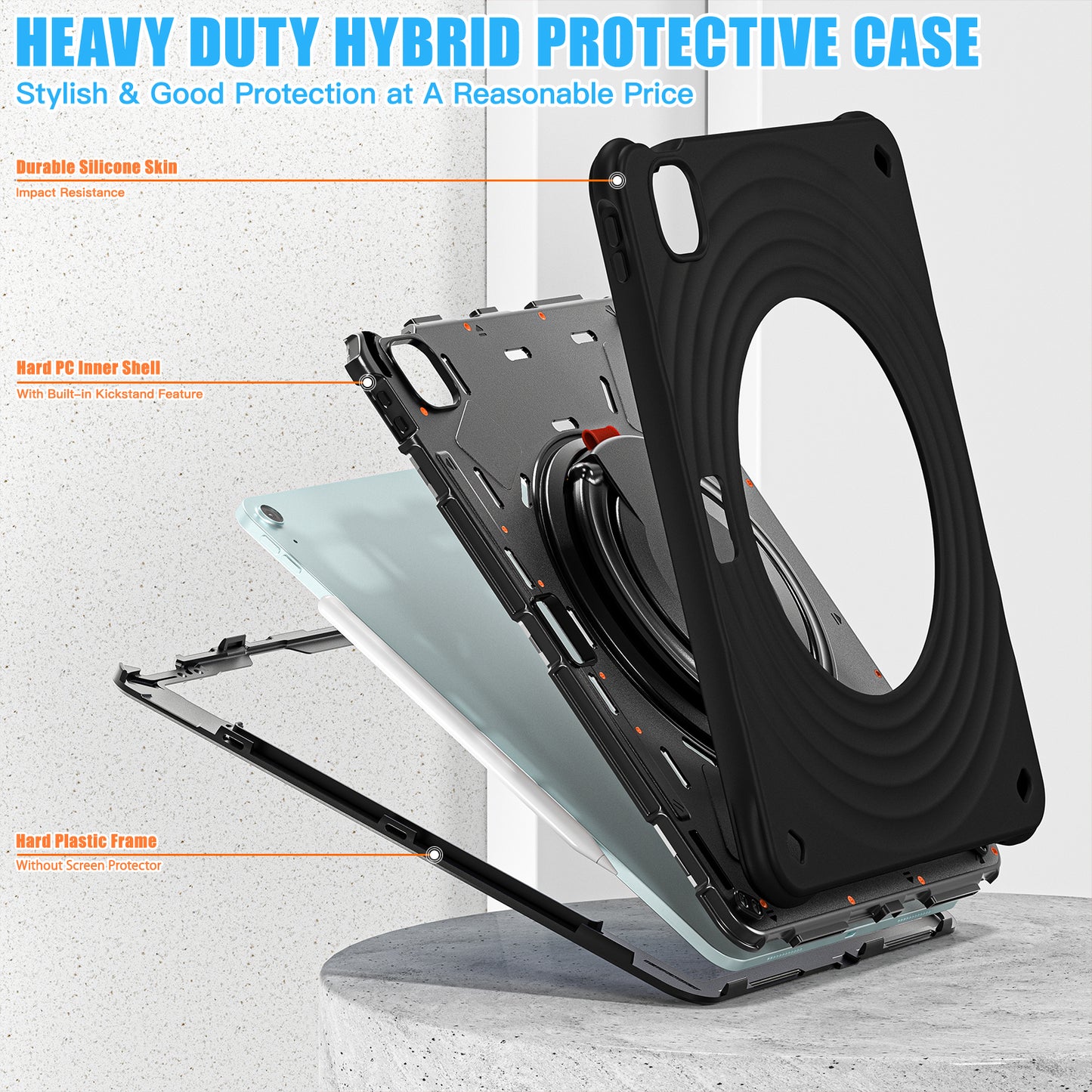 Boeing Hook iPad Pro 12.9 2018 Case 360 Rotating Shoulder Strap