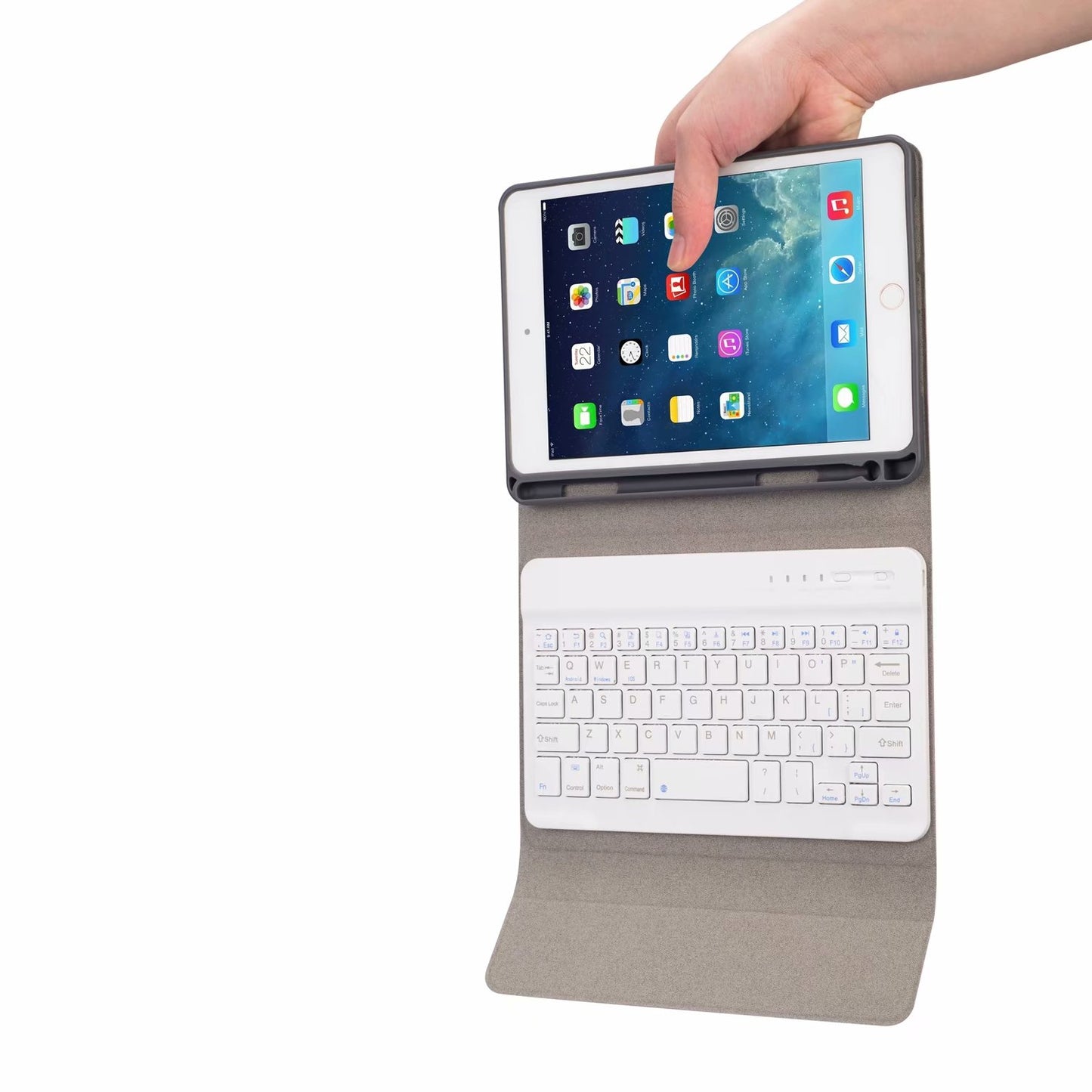 Cloth Detachable Keyboard Apple iPad 5 Case Book Foldable Stand