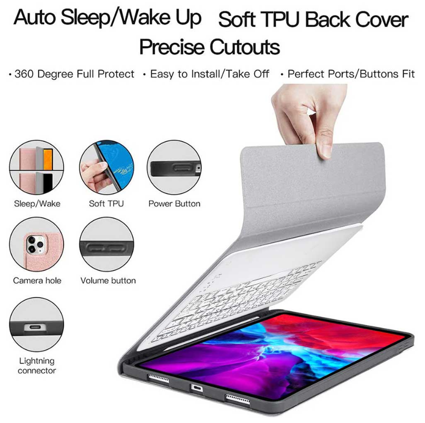 Cloth Detachable Keyboard iPad Air 11 (2024) Case Book Foldable Stand